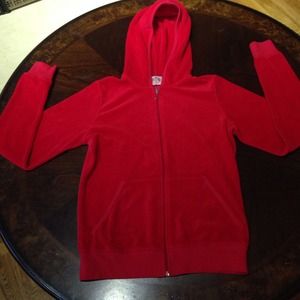 Sold*Juicy Couture red velour hoodie *Size L*