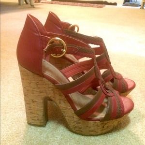 Red and brown wedges from BCBG