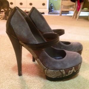 Black, grey and snakeskin Jessica Simpson heels!