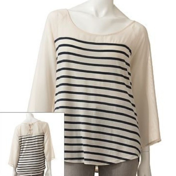 Lauren Conrad Tops - Lauren Conrad orange striped top