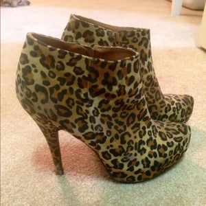 Leopard zip up booties from Charlotte Russe.