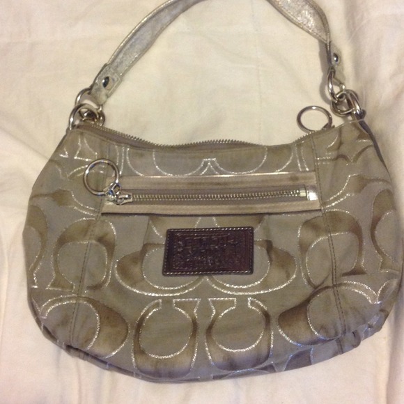 Authentic Coach handbag silver