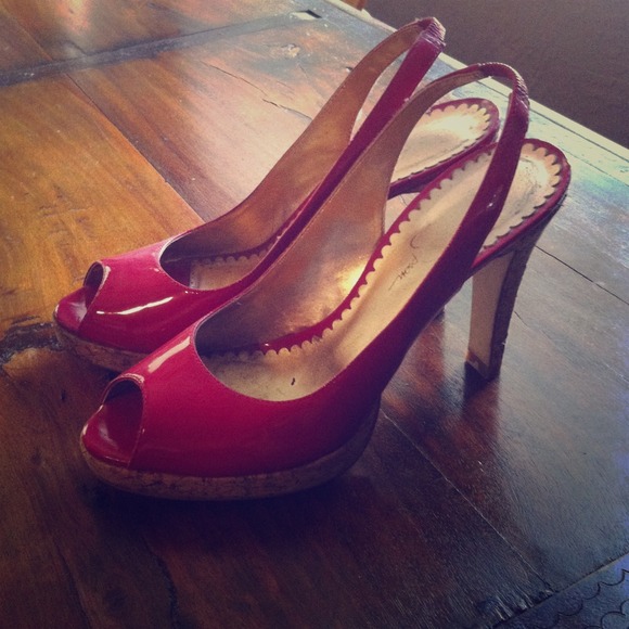 Jessica Simpson red and cork heels.