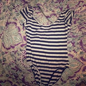 Striped unitard shirt