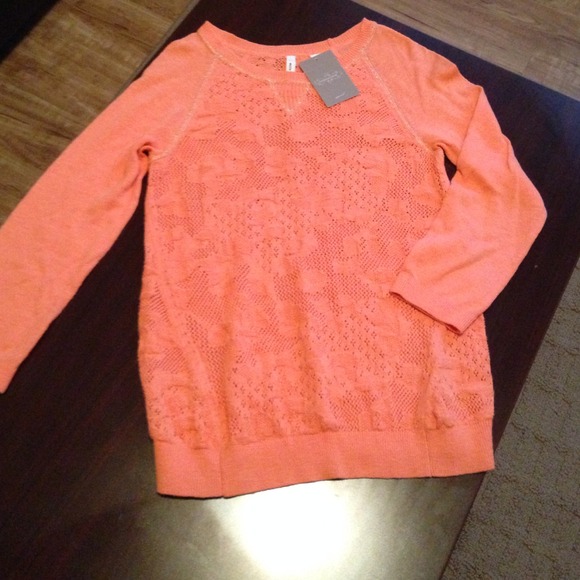 Orange and gold lace sweater