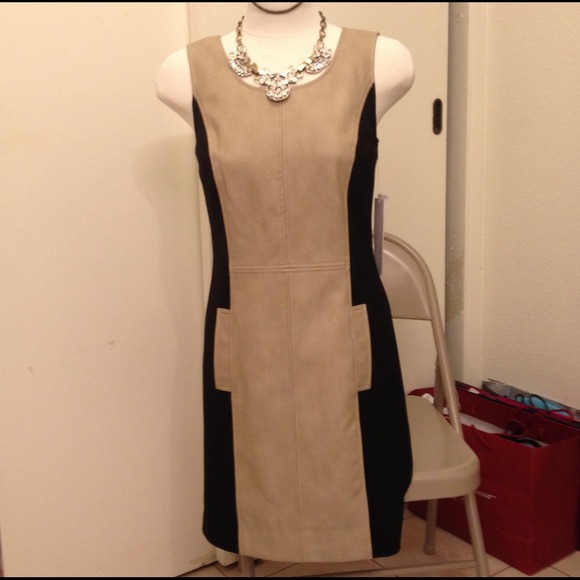 ** Sold ** Kensie Tan Faux Leather dress