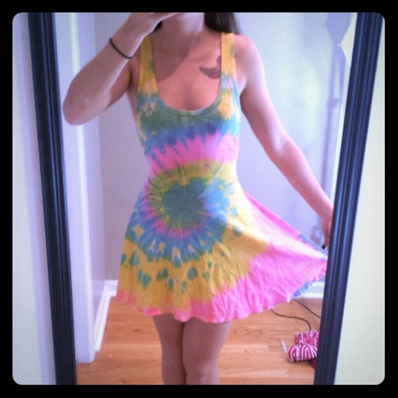 tie dye skater dress