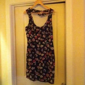 Urban Outfitters Black and Flower dress Size 12