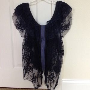 Free people blue dual zip up shirt