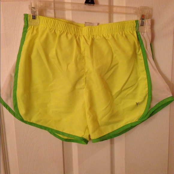 Neon yellow running shorts