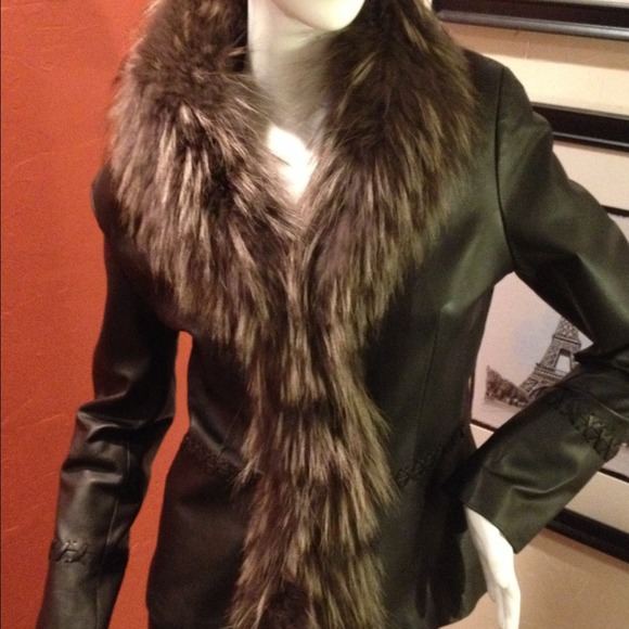 Paolo Santini Fur Leather Jacket - Picture 3 of 4