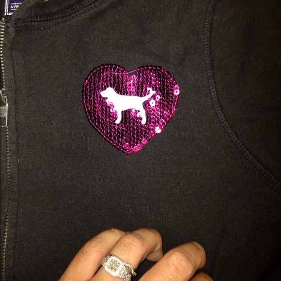 ❌SOLD IN BUNDLE❌V Secret black bling hoodie - Picture 3 of 3