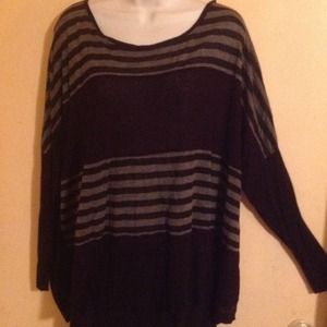 Black & Gray Striped Tunic