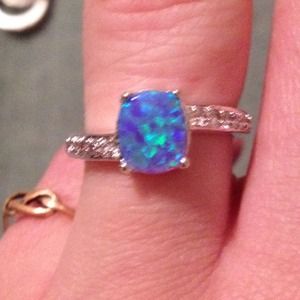 Lab Created Opal with White Topaz