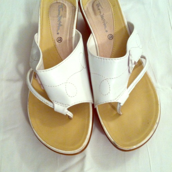 Thom McAn White Wedge Sandal