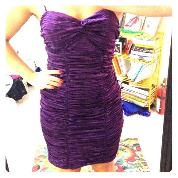 BCX purple spaghetti strapped dress