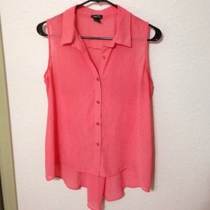 Coral & navy sleeveless top & vest
