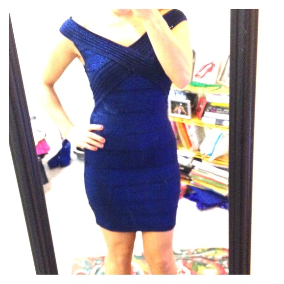 Blue sparkly cocktail dress