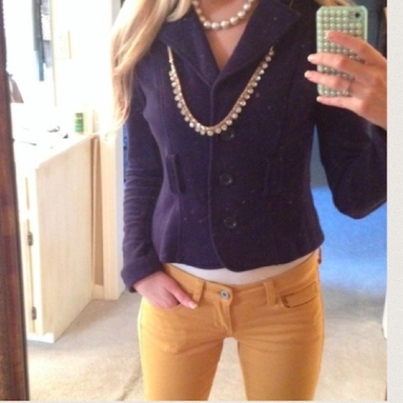 Navy cotton suite jacket