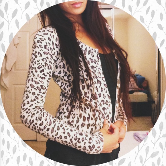 F21 leopard print cardigan