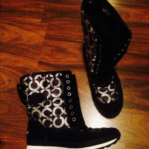Black Coach boots with silver C's.****SOLD****