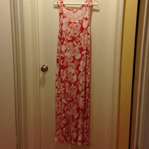 Orange/white hippie dress