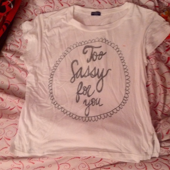 Brandy Melville too sassy for you white crop top