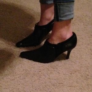 Cole Haan black side zip low bootie