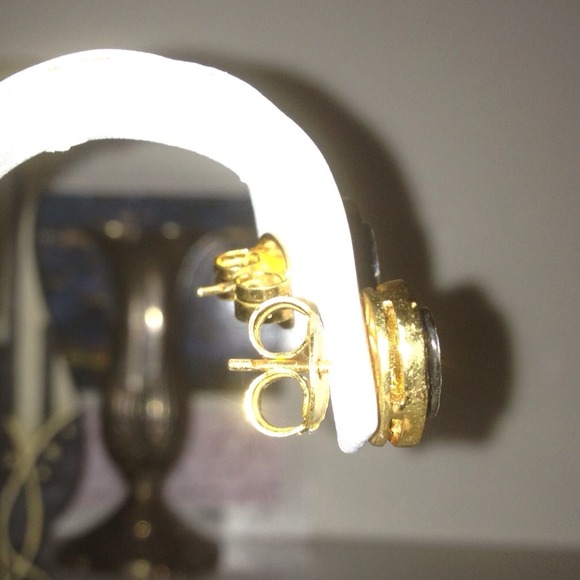 .6 carat rose cut diamond silver and gold earrings