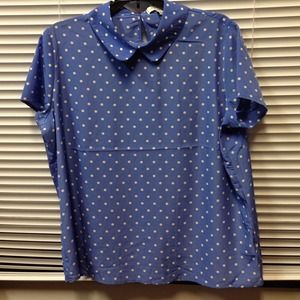 Polka Dot Peter Pan Collar Shirt