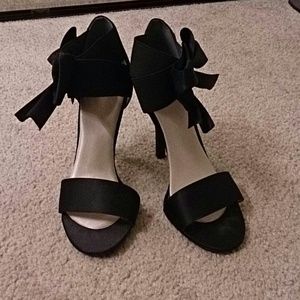 Black strapped heels