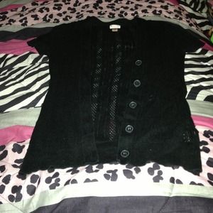 Black short sleeve Cardigan