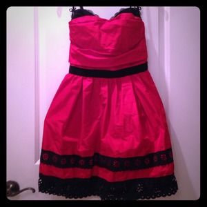 Moschino Cheap And Chic Red Laser Cut and Lace