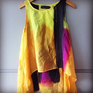 Silk hand-painted tank top