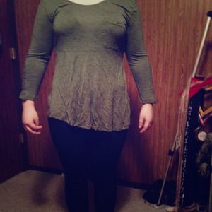 Green flowing long sleeve shirt