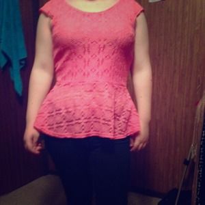 Cute pink lace shirt
