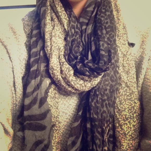Dark animal print scarf