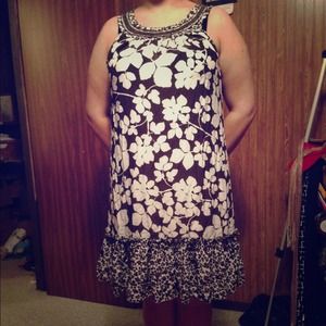 Brown & white church dress