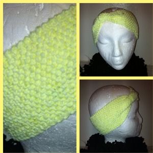 KNITTED HEADBAND YELLOW NEON