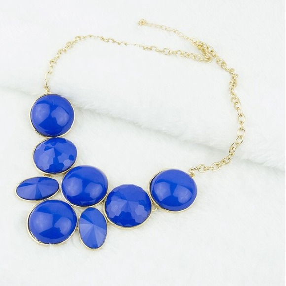 BUNDLED Royal Blue Statement Bubble Necklace - Picture 2 of 3