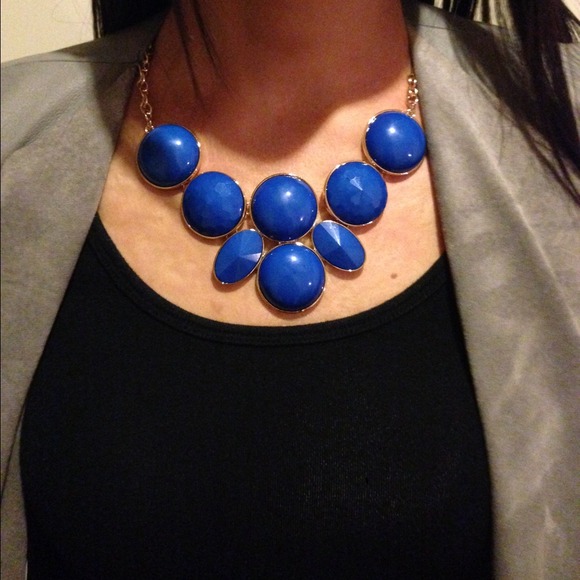 BUNDLED Royal Blue Statement Bubble Necklace - Picture 3 of 3