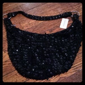 Sequined black purse