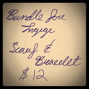 Bundle of pink scarf and friendship bracelets