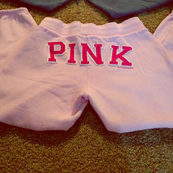 Pink sweat pant capris
