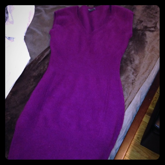 Purple sweater dress