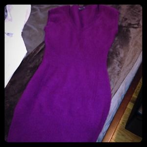 Purple sweater dress
