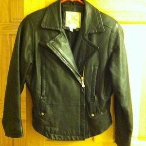 Black leather jacket