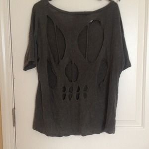 Brandy Melville Skull Cutout Tee