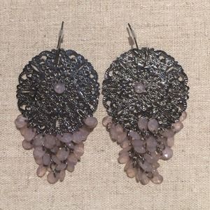 Bauble Bar silver filigree earrings
