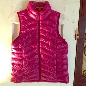Fuchsia puffer vest
